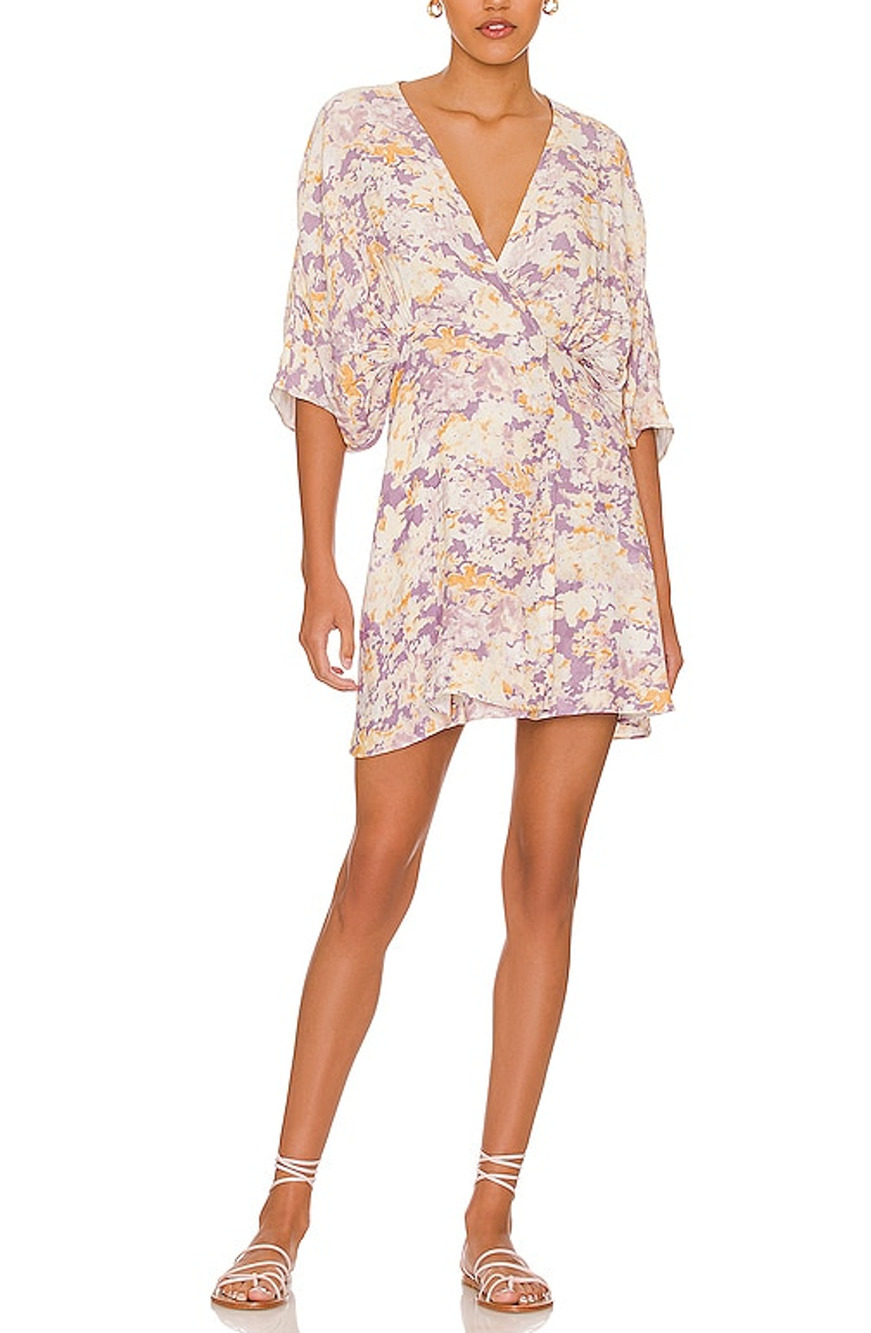 Anna Nata Floral Lavender Kayla Wrap Dress Size M